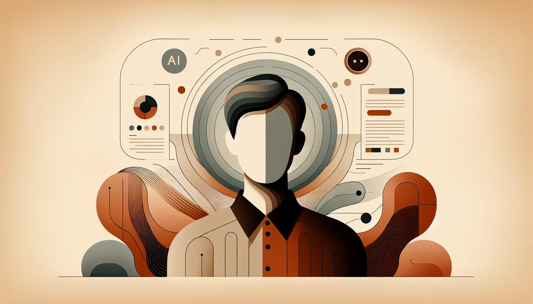 Illustration representing AI features on a UK business website