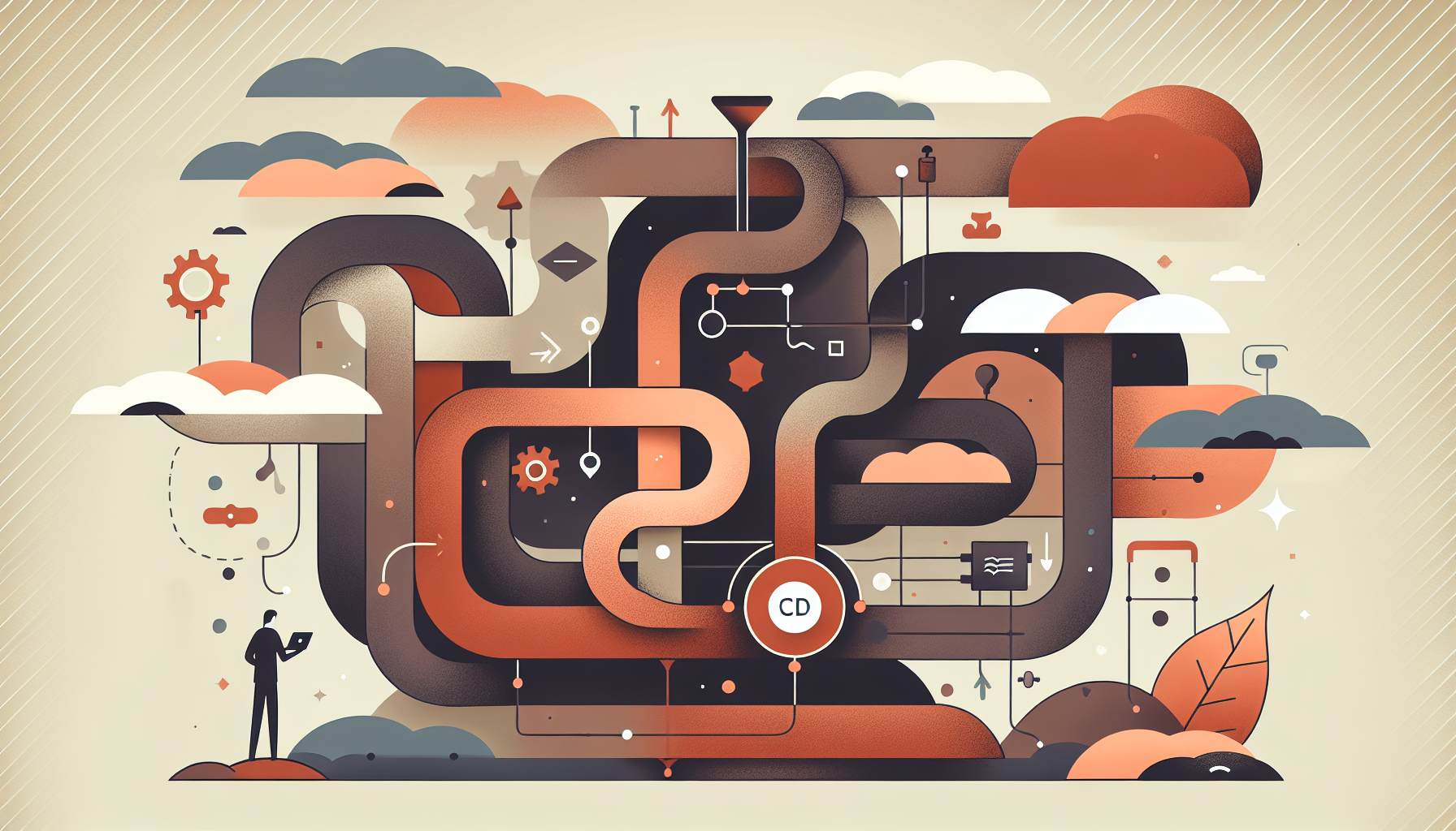 CI/CD pipeline illustration for web development