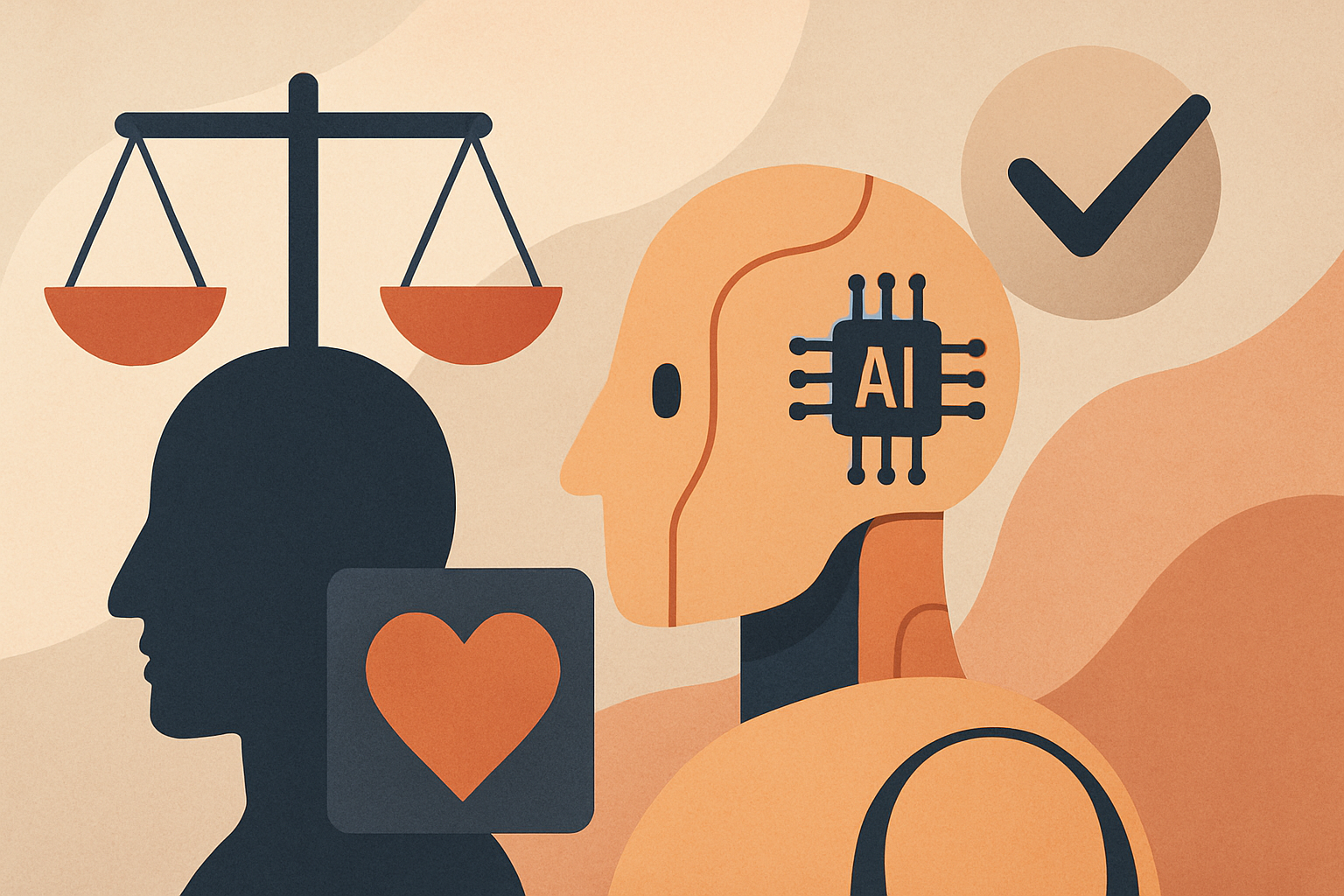 Illustration of ethical AI principles applied in technology