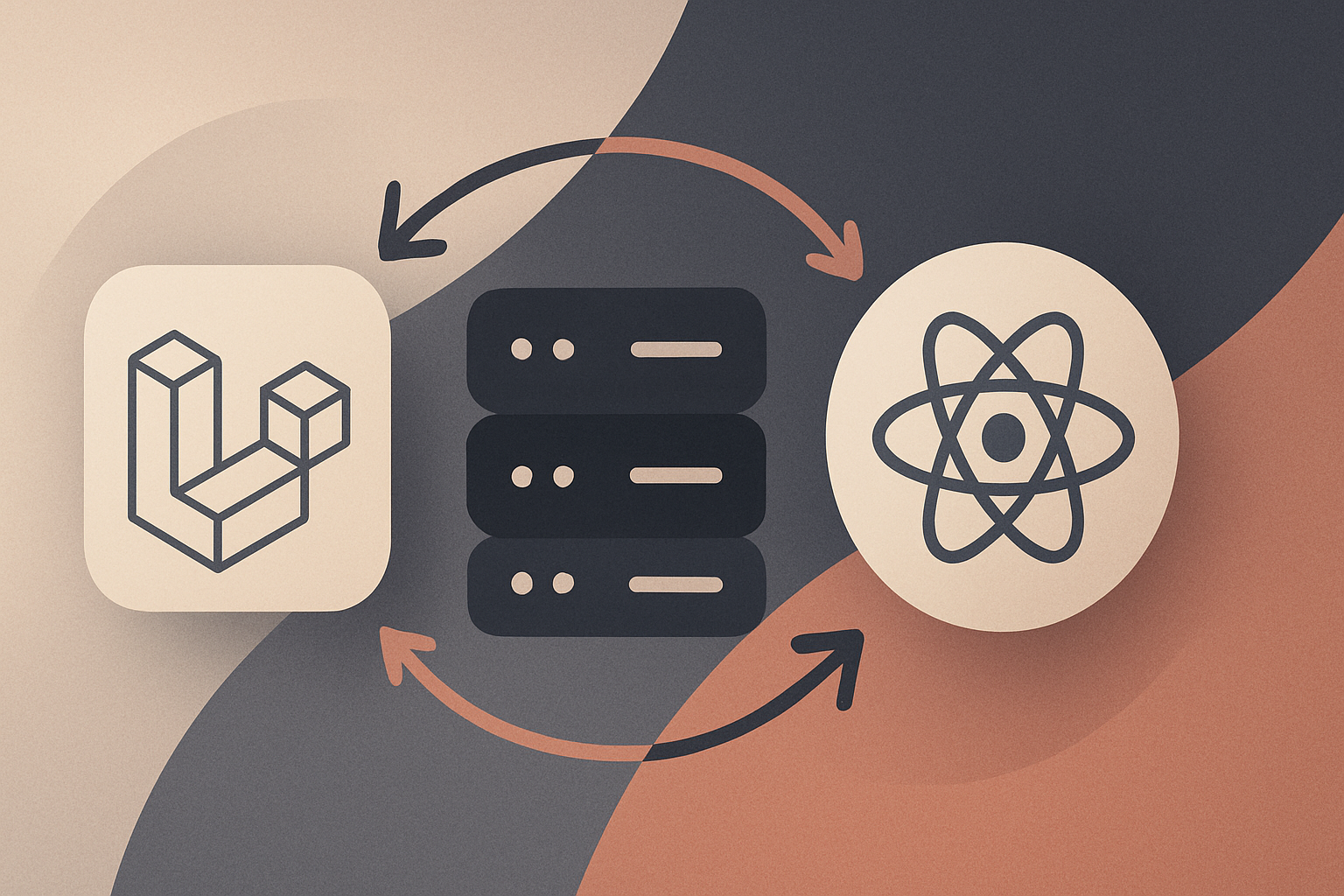 Laravel and React logos representing server-side rendering