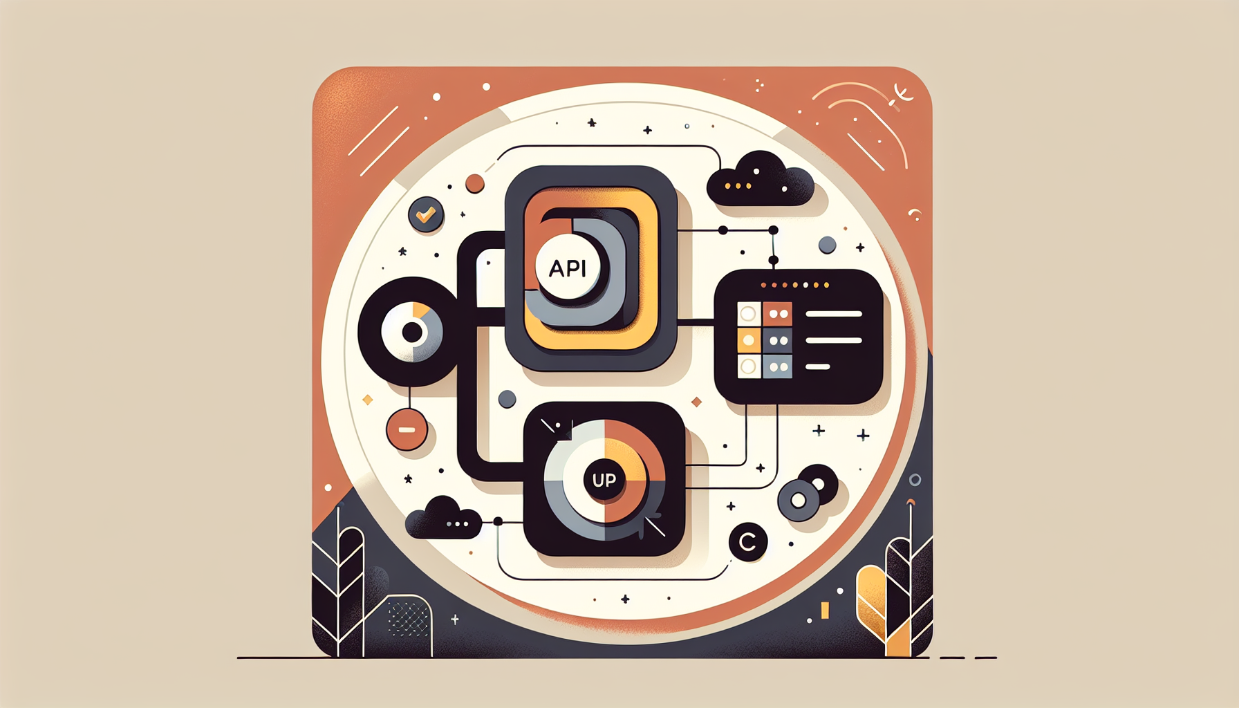 Diagram representing API integrations between Laravel and third-party services