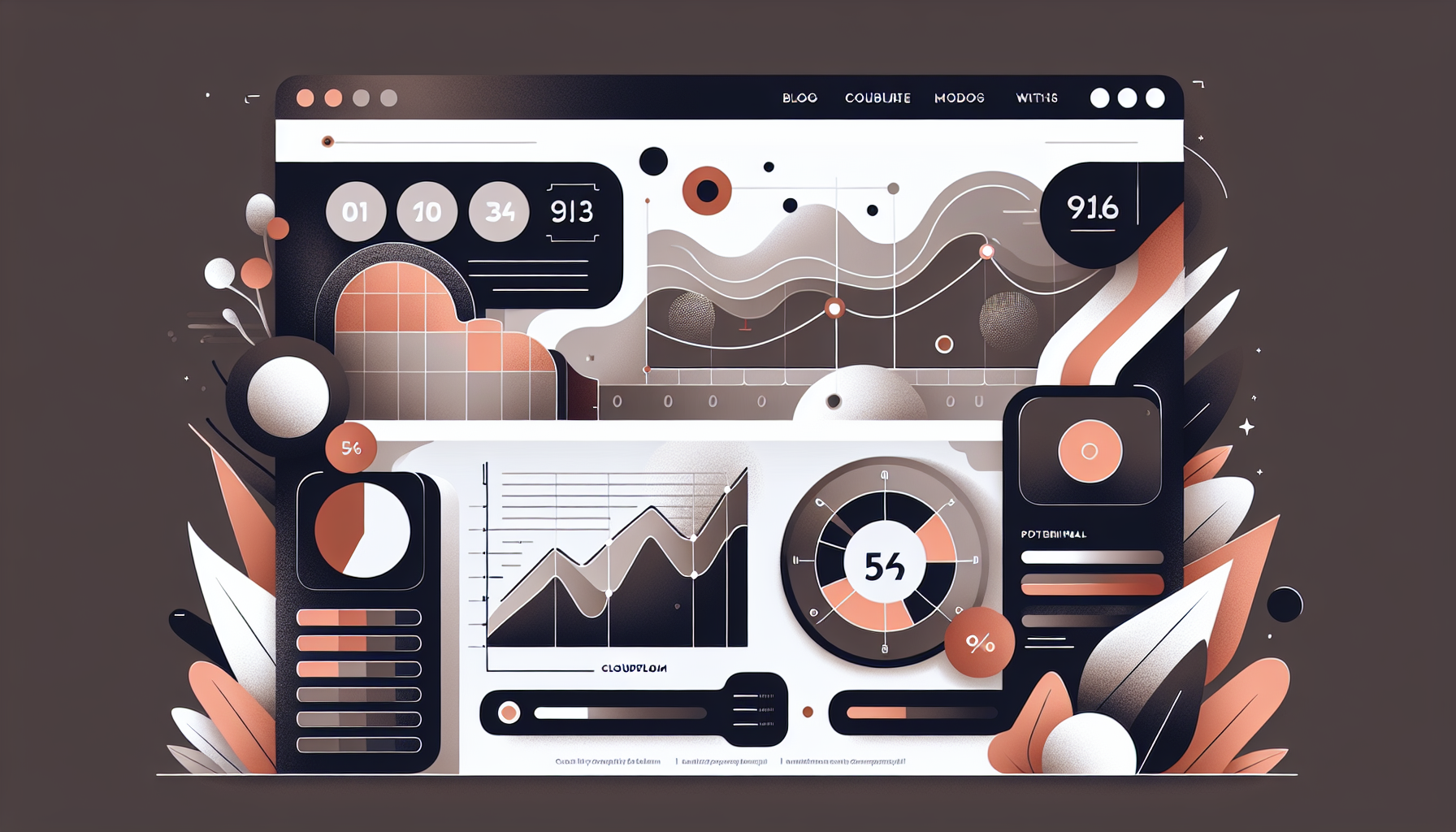 Cloudflare logo and performance metrics on a web dashboard