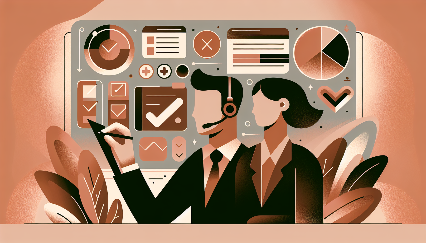 A supervisor reviewing work for quality control