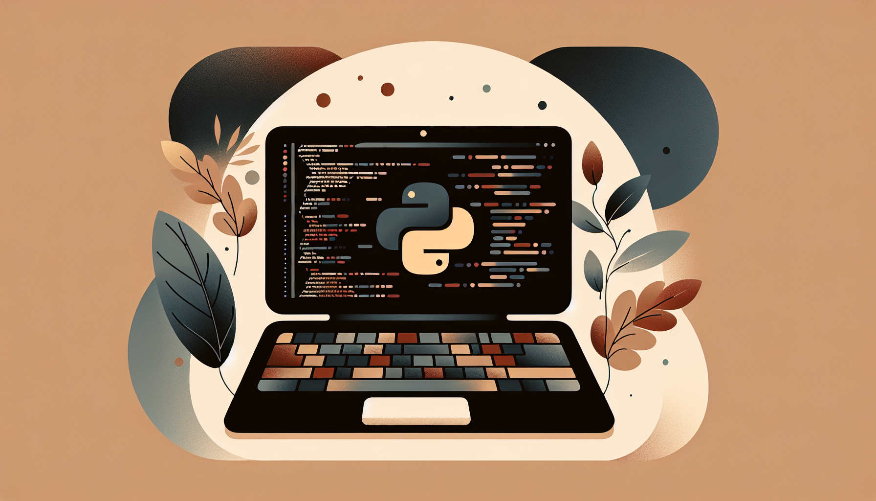 Python programming code on a laptop