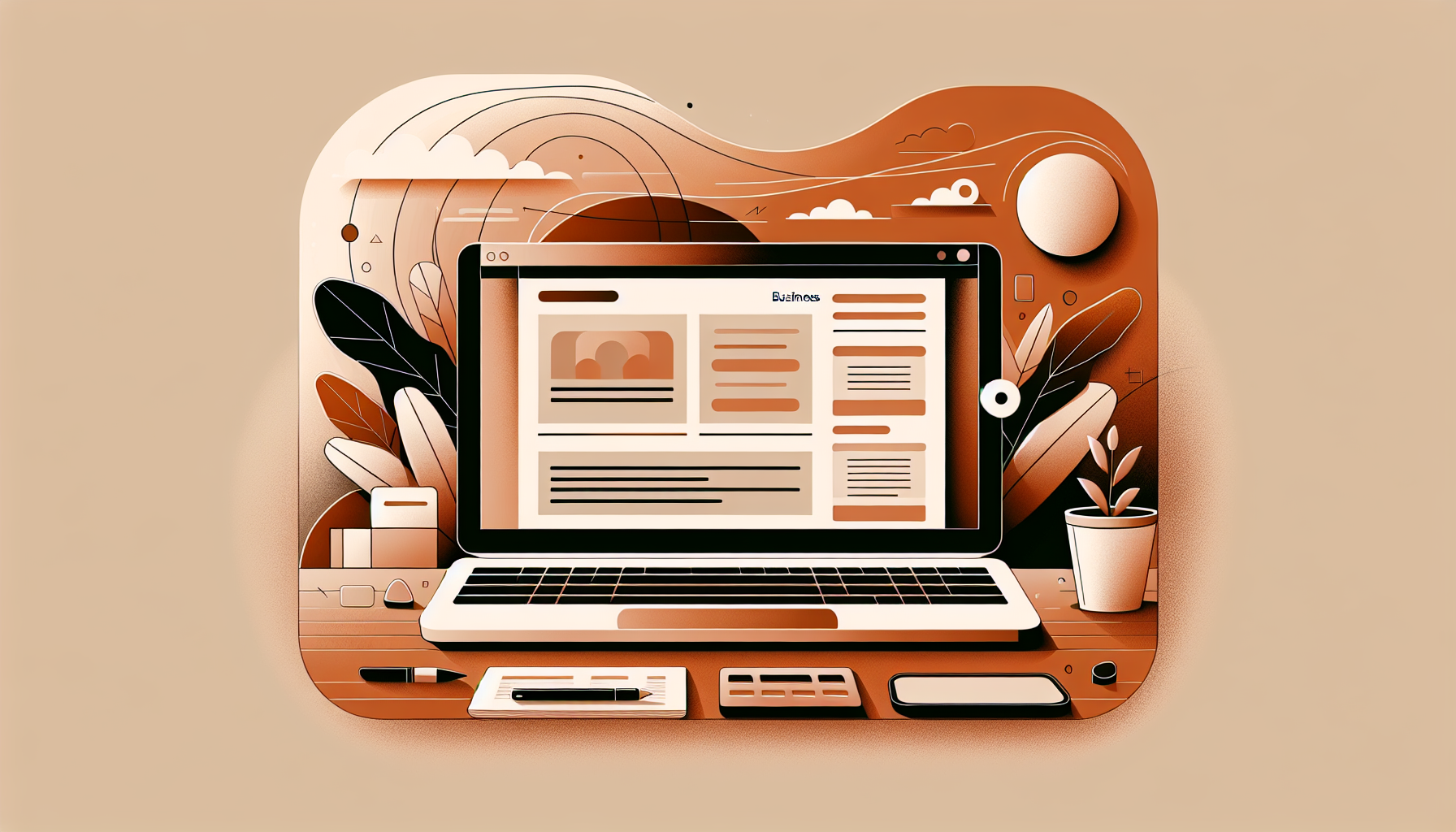 A modern business website on a laptop screen