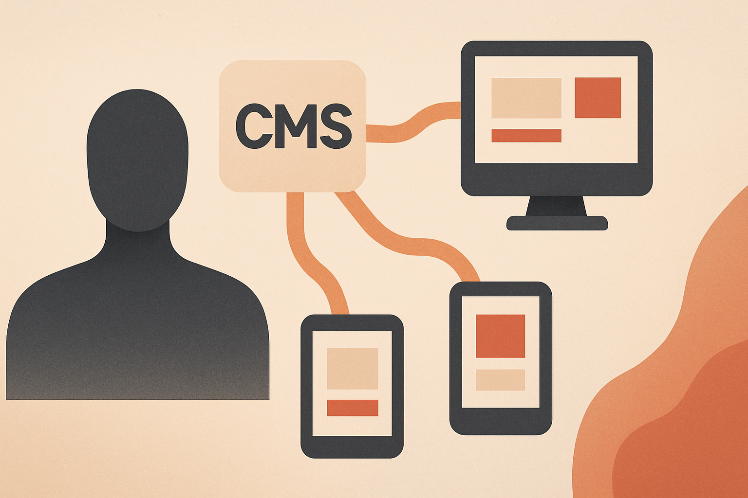 Illustration of headless CMS structure